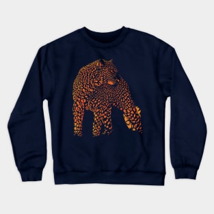 Cheetah orange silhoutte Crewneck Sweatshirt